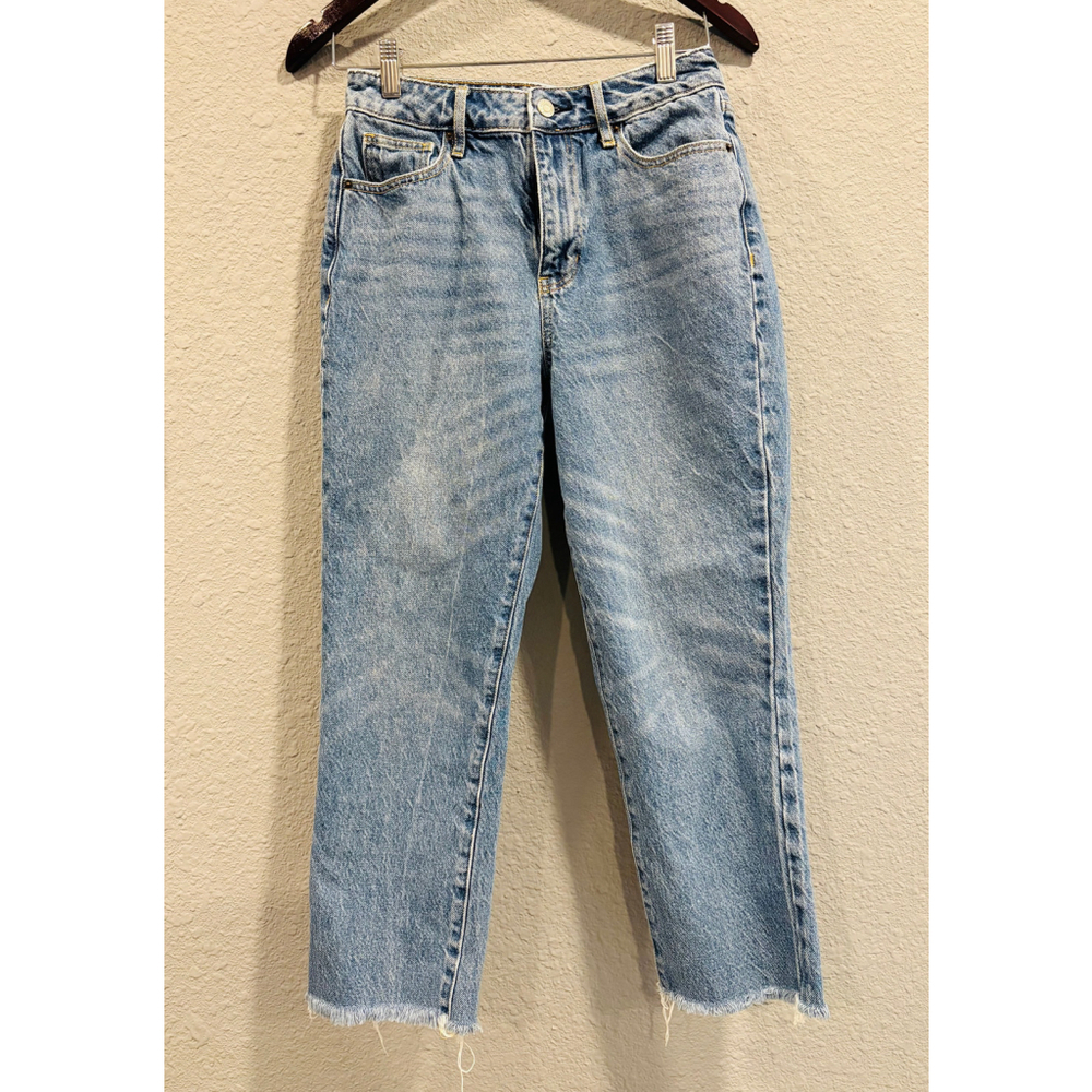 Pacsun Women's Raw Hem Mom Jeans, Light Blue, Size 26 - Picture 2 of 8